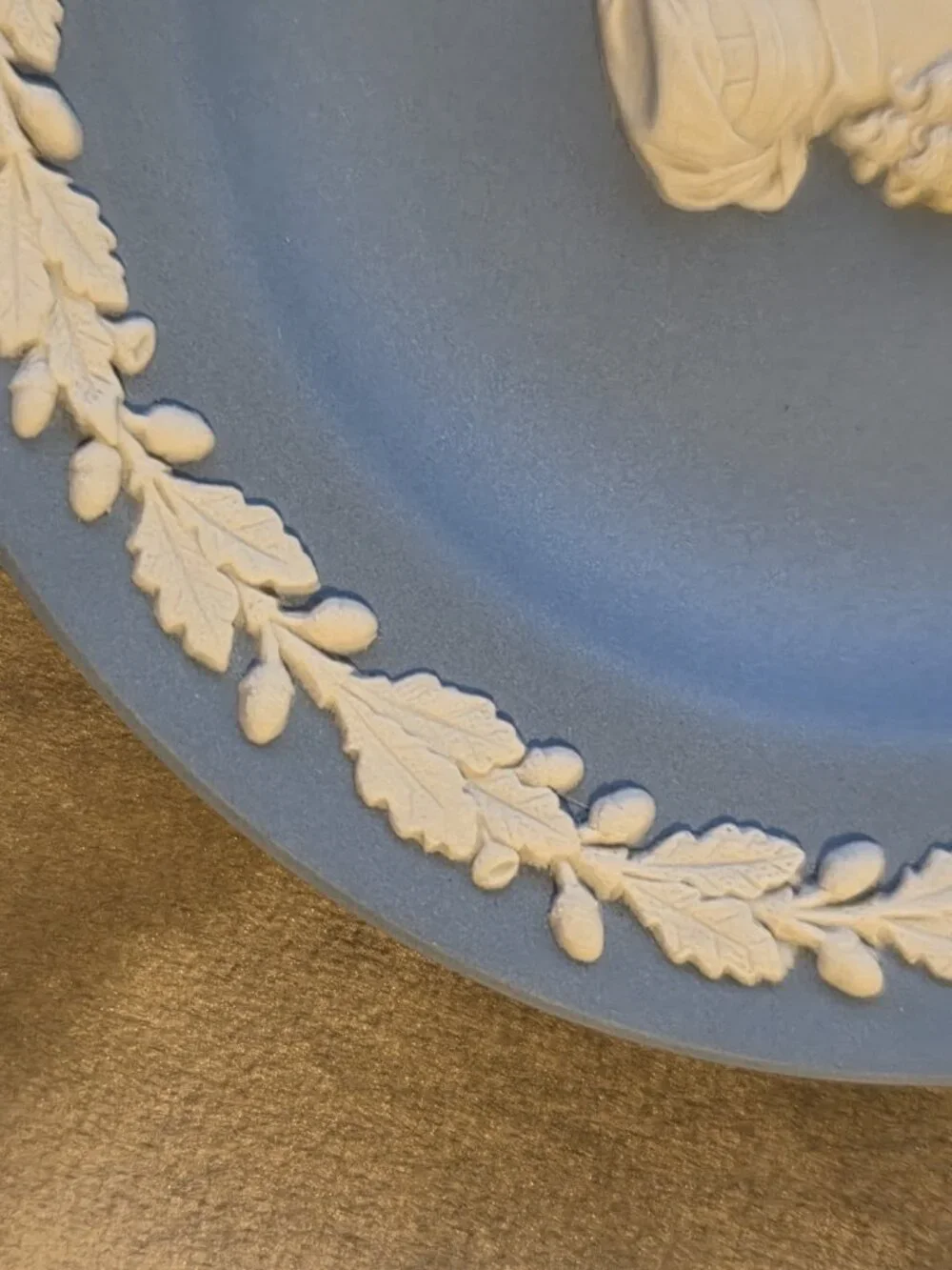 Wedgwood Blue Jasperware Shakespeare Round Tray and Commemorative Mayflower Tray